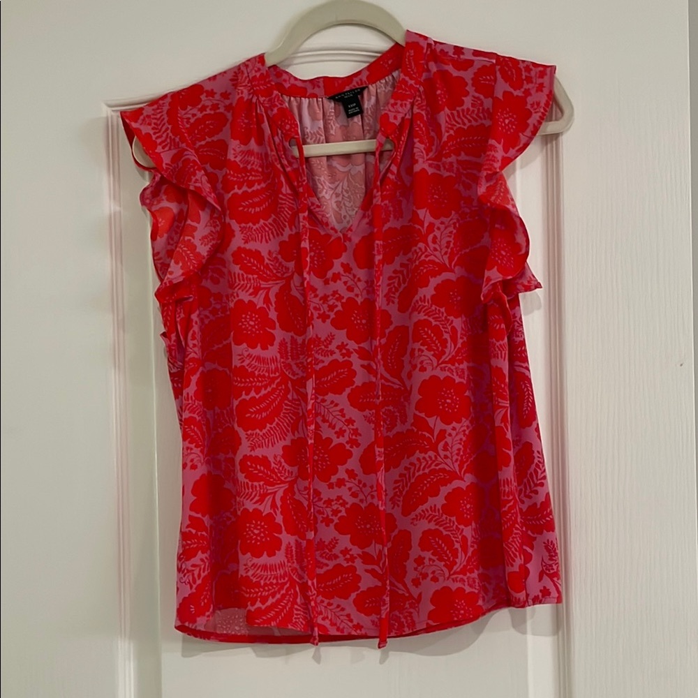Floral Red Blouse